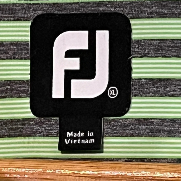 FootJoy Men’s size XL Green & Gray Striped Golf Polo performance shirt - Picture 3 of 7